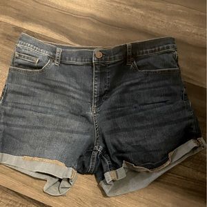 NY&Co stretchy high rise jean shorts
